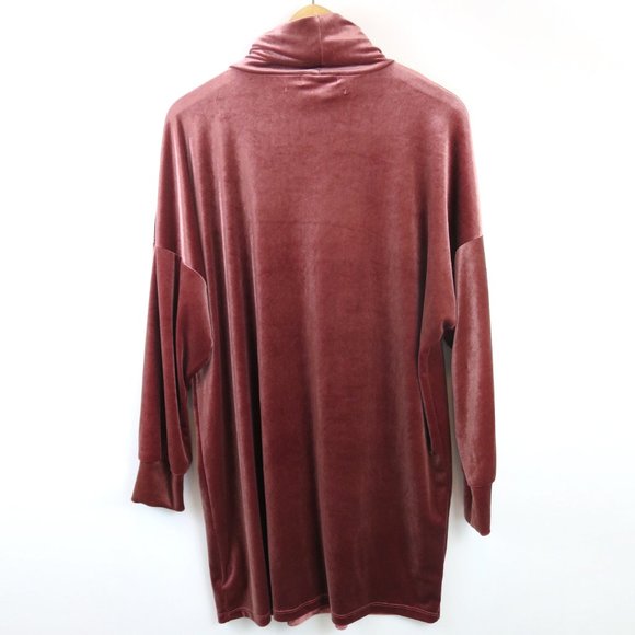 UO Dusty Pink Velvet Turtleneck Mini Dress S - Picture 9 of 11